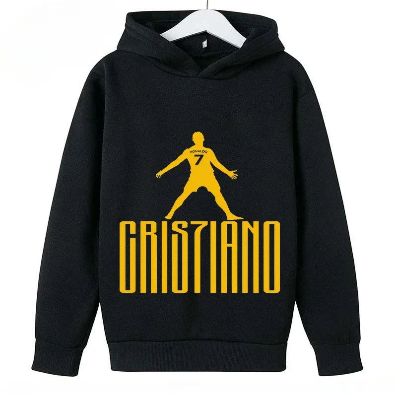 Brand Children's Clothing Casual Kid's Hoodie Spring and Autumn Sports Sweatshirt for Boys and Girls Ronaldo Printed Pullover