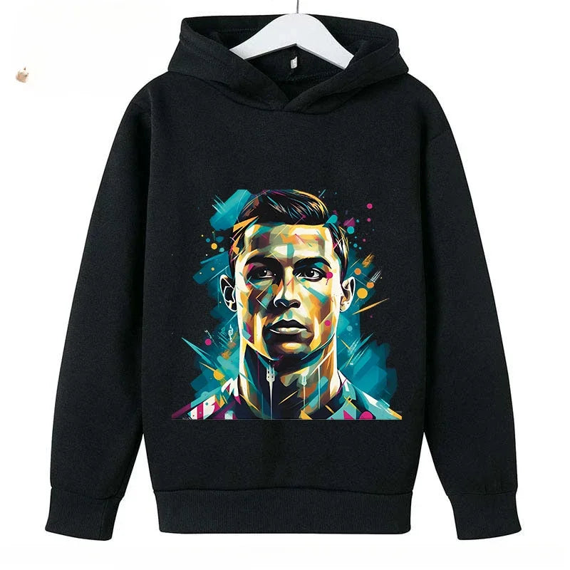 Brand Children's Clothing Casual Kid's Hoodie Spring and Autumn Sports Sweatshirt for Boys and Girls Ronaldo Printed Pullover