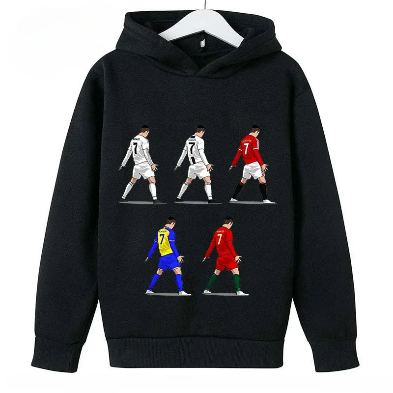 Brand Children's Clothing Casual Kid's Hoodie Spring and Autumn Sports Sweatshirt for Boys and Girls Ronaldo Printed Pullover